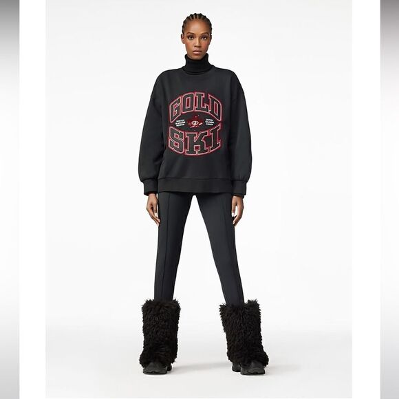 Goldbergh W RINK CREW NECK SWEATER Black Sweatshirt Apres Ski NWT XS - Picture 2 of 8